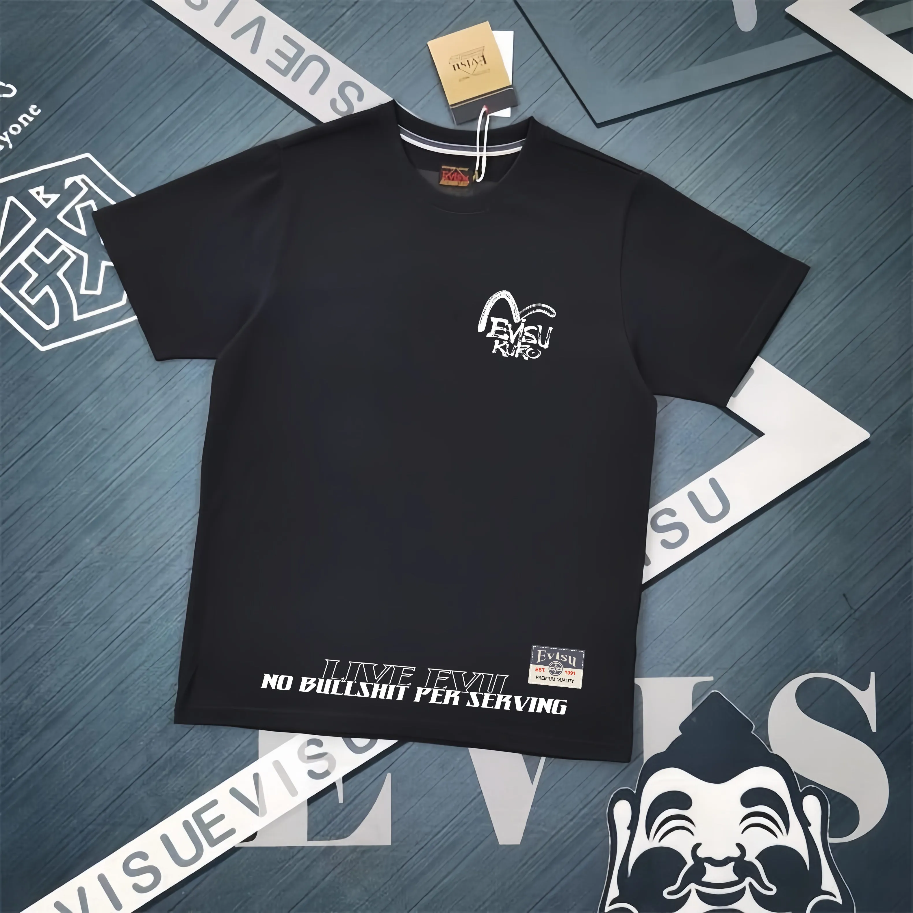 Evisu 2025New Arrival T ⚠ Quality⚠ Same Style T 。 ，Black S-XXL，White S-XXL，Gray M-XXL，Red M-XXL， Red M-XXL Blue M-XXL